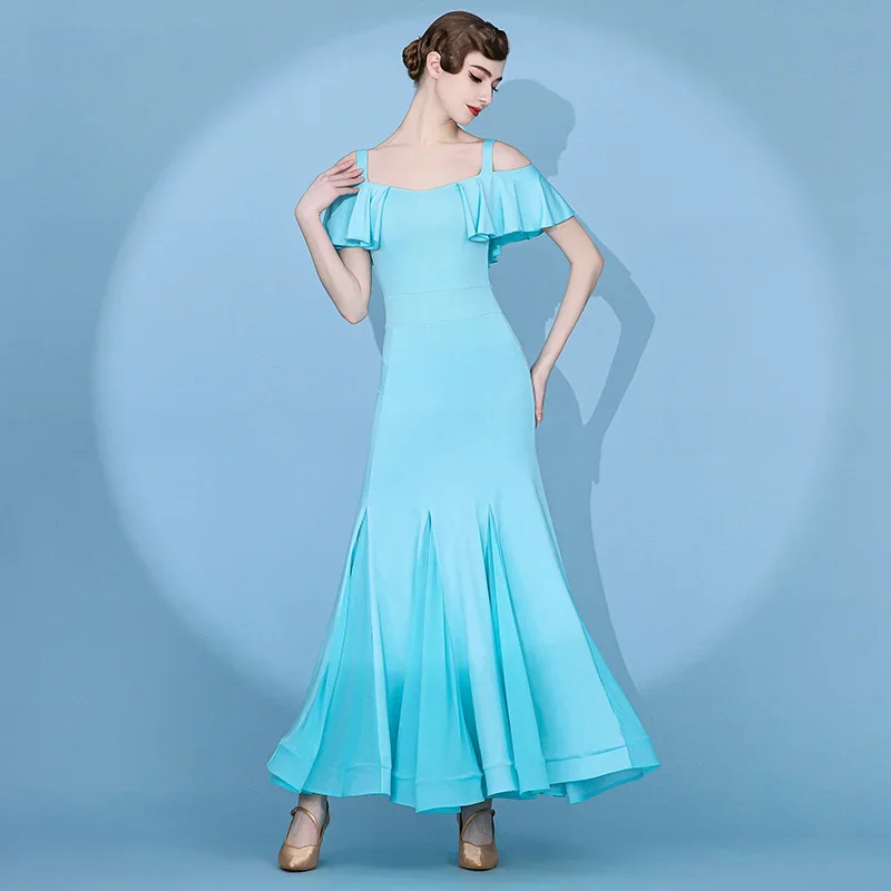 Newest style Ballroom Dance Skirts Women Waltz Tutu Long Skirt Flamenco Dancing Costumes Practice Wear Modern Dance Clothing