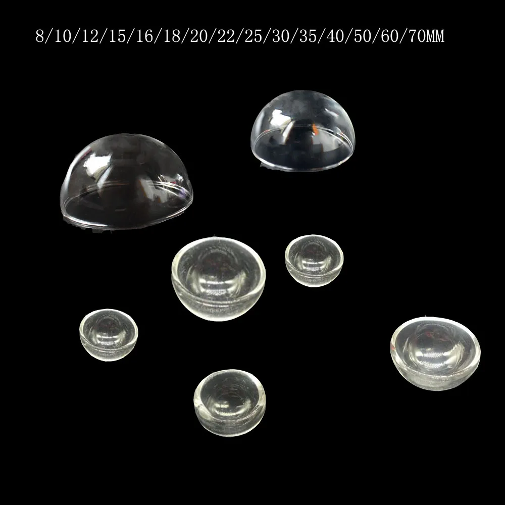 

100piece 8-70mm Hemisphere Glass Dome Cover Diy Clear Half Round Bottle Glass Globe Bubble Glass Vial Pendant Jewelry Findings