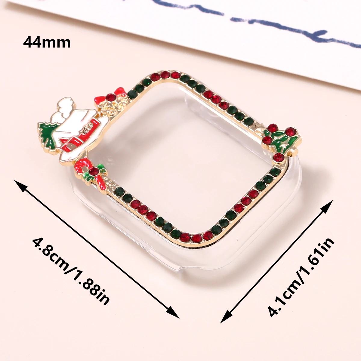 Protective Case for Apple Watch Case 9/8/7 41mm 45mm Christmas Bling Rhinestone Women Bumper Frame Cover iWatch Series 40/44mm