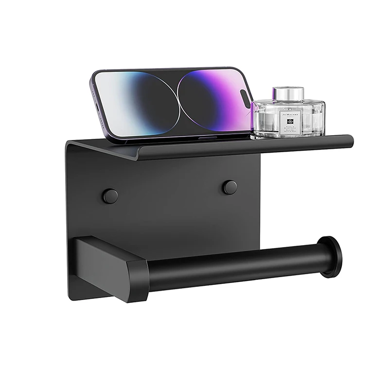 

Stainless Steel Bathroom Paper Holder Toilet Roll Holder No Drilling Wall Mount WC Paper Phone Holders Home Paper Towel Holder