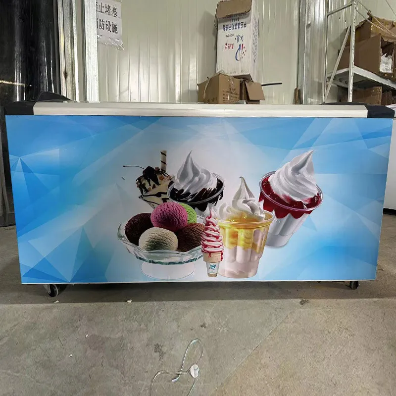 Curved glass door solar freezer 508L supermarket commercial household refrigerated freezer horizontal refrigerator outlet