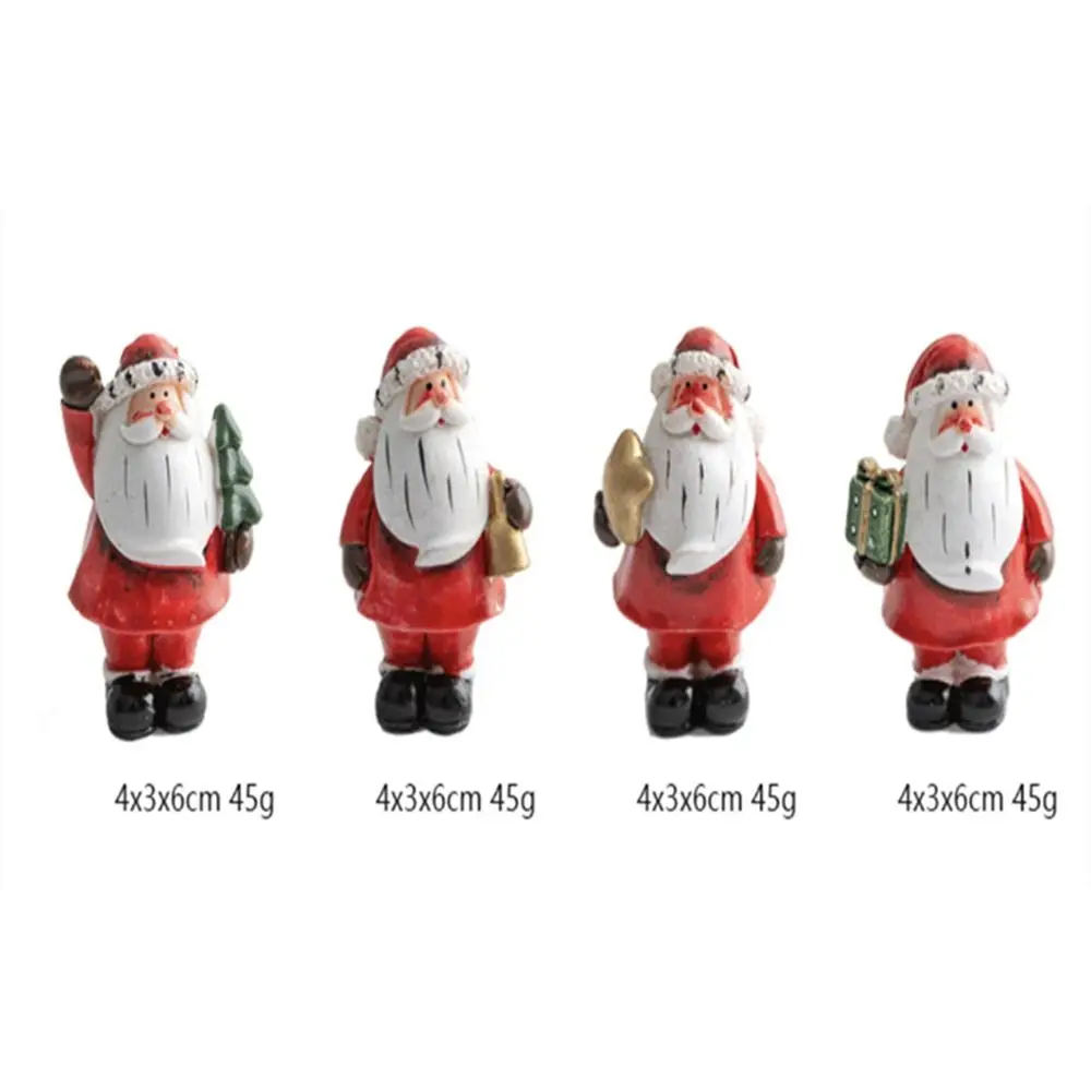 Kleine Kerst Santa Claus Nieuwjaar 2022 Schattige Dieren Sneeuwpop Figuren Miniatuur Beeldjes Cadeau Terrarium Ornament Auto Decoratie