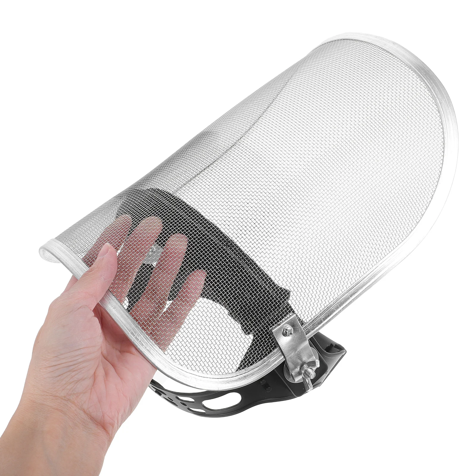 قناع شبكي للوجه مقاوم للانفجار من الفولاذ المقاوم للصدأ، عصابة رأس قابلة للتعديل لتشذيب العشب والبستنة، قناع سلك أمان للغابات #3