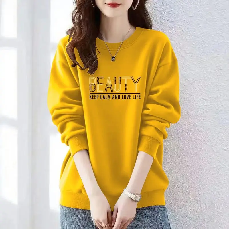 Sweat-shirt pour femmes, nouvelle Section fine, haute qualité, ample, mode, Style coréen, haut décontracté, automne 2025