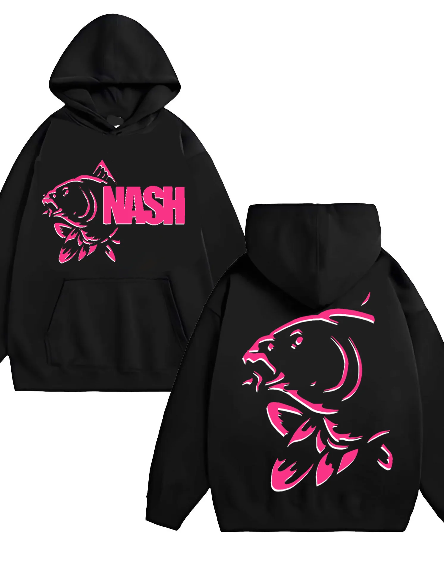 2025年最新トレンドY2Kメンズ＆レディースファッション、ゆったりフィットの魚柄プリント、330Gヘビーウェイトフーディースウェットシャツ、カジュアルウェアに最適