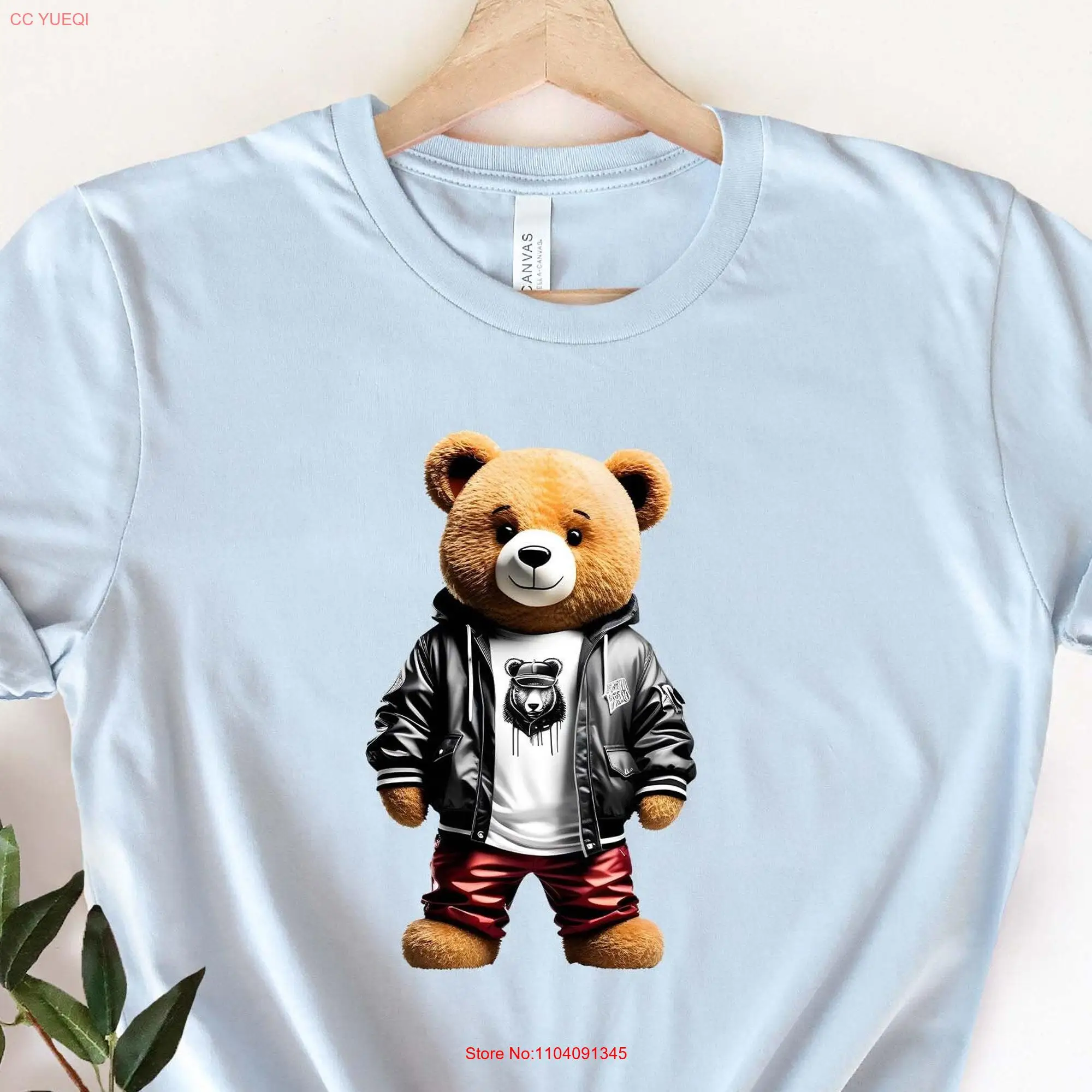 Teddy Bear Urban T Shirt Animal Lover Cute Cool For Her long or short sleeves