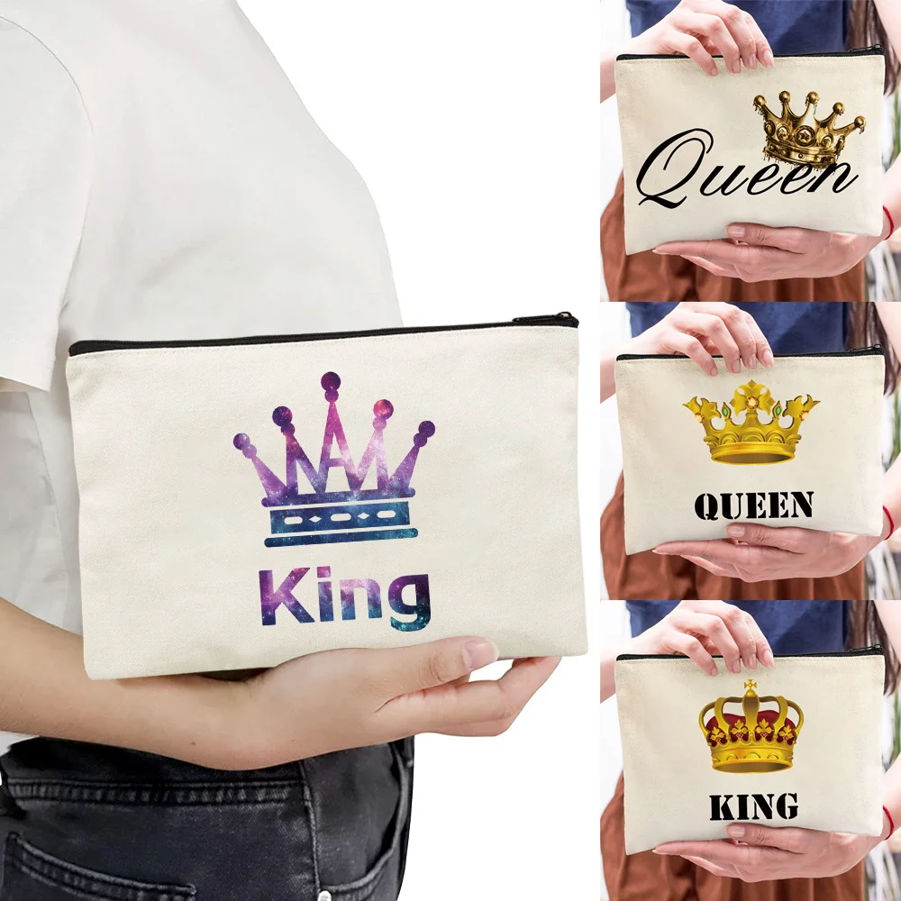 Fashion Travel Carry-On Mini Clutch Makeup Bag King Printing Cosmetics Storage Bag Minimalist Daily Purse Cosmetic Bag Women