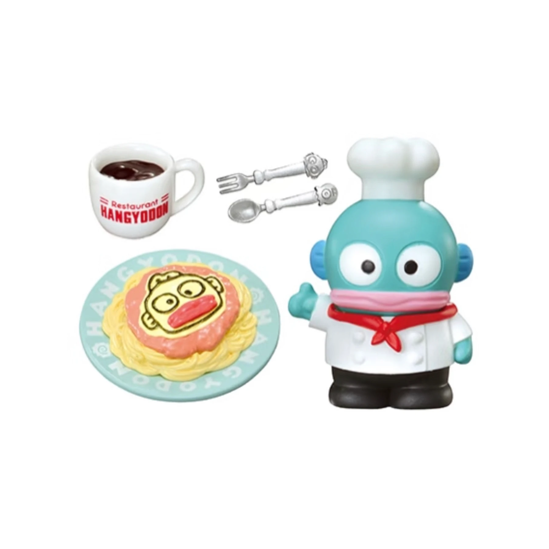 Re-ment poisson laid Hanton famille Restaurant ensemble complet Figure jouet à la mode bureau boîte aveugle ornement Miniature scène Collection