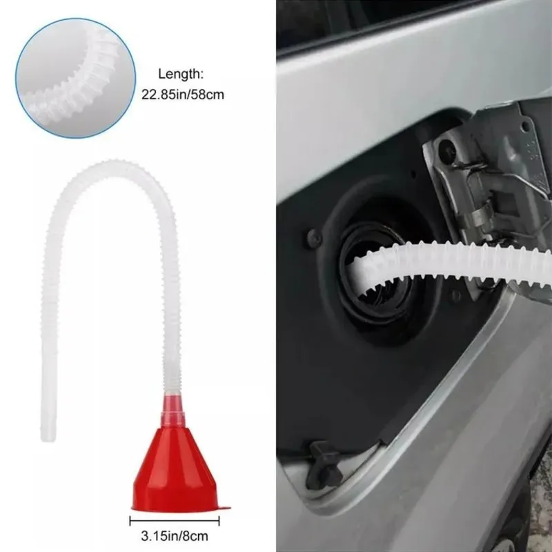 互換性のある自動車用漏斗セット、プラスチック製ロングネックオイル漏斗、スナップ漏斗、直角漏斗、広口燃料漏斗