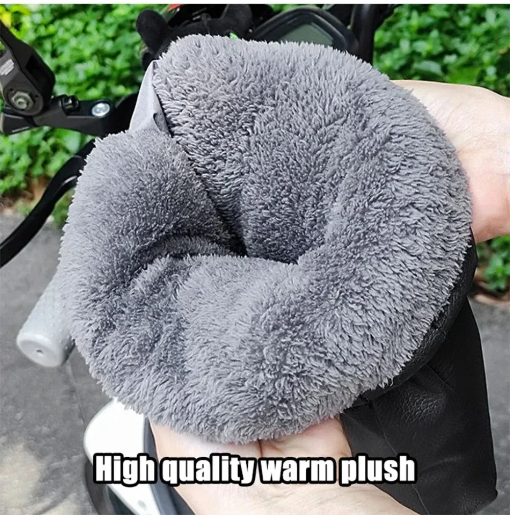 Wasserdichte Winter-Lenkerhandschuhe Thermisch Isolierte Handabdeckungen für Fahrrad Motorrad Roller Fahren – Detail 6