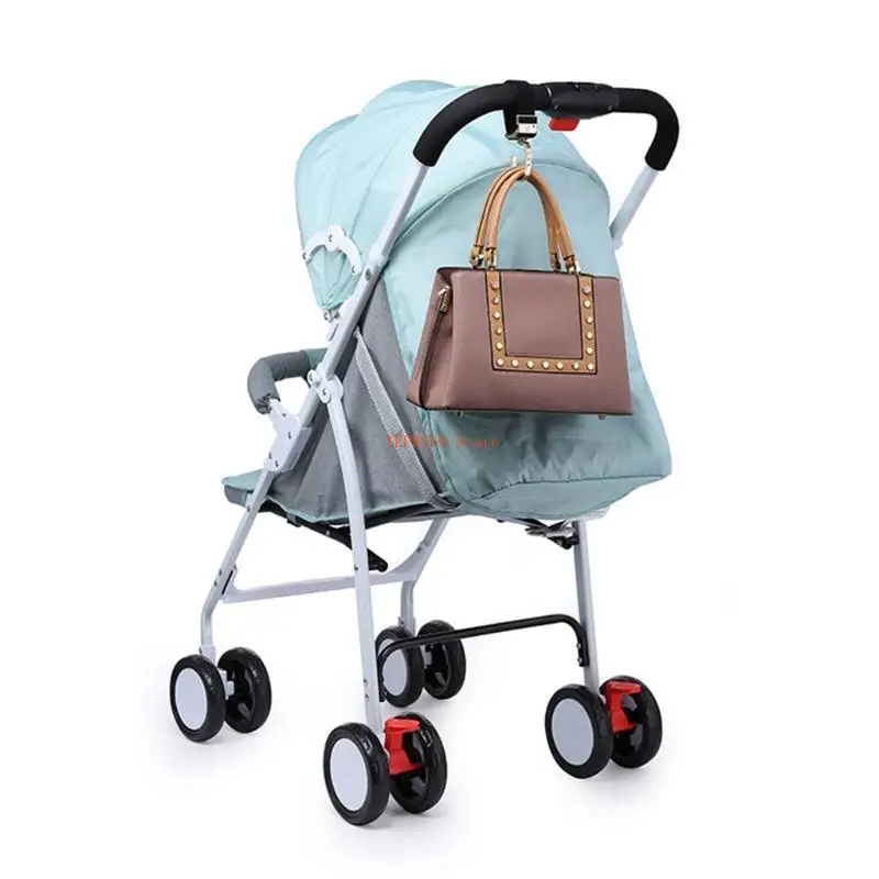 Gancho para cochecito bebé U50F, rotación 360 ​​grados, colgador para cochecito, Clip para bolsa compras