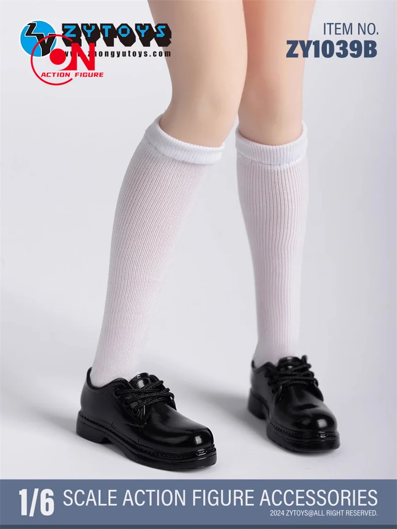 ZYTOYS 1/6 Scale ZY1039 School Girl White Black Socks Clothes Accessories Model Fit 12-inch Female Soldier Action Figure Body