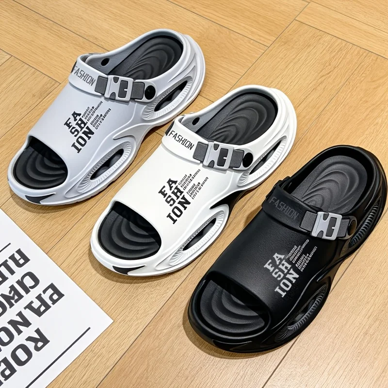 

Высококачественные мужские сандалии-шлепанцы 2-в-1 для лета, уличные, износостойкие, для вождения, с толстой подошвой, нескользящие, водонепроницаемые