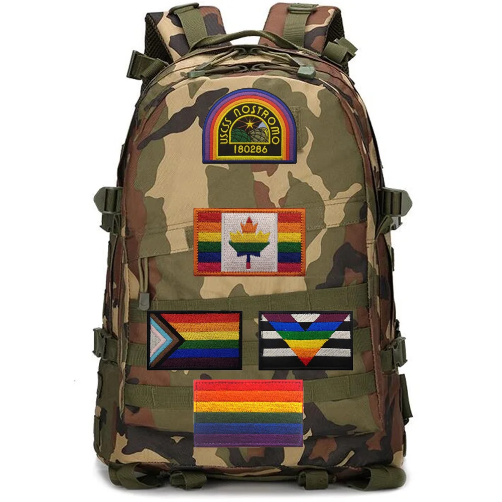 New Design Hot Sale Bag with Embroidered Cloth Patch Chest Strip Armband Colorful Flag Backpack Patches for Clothing