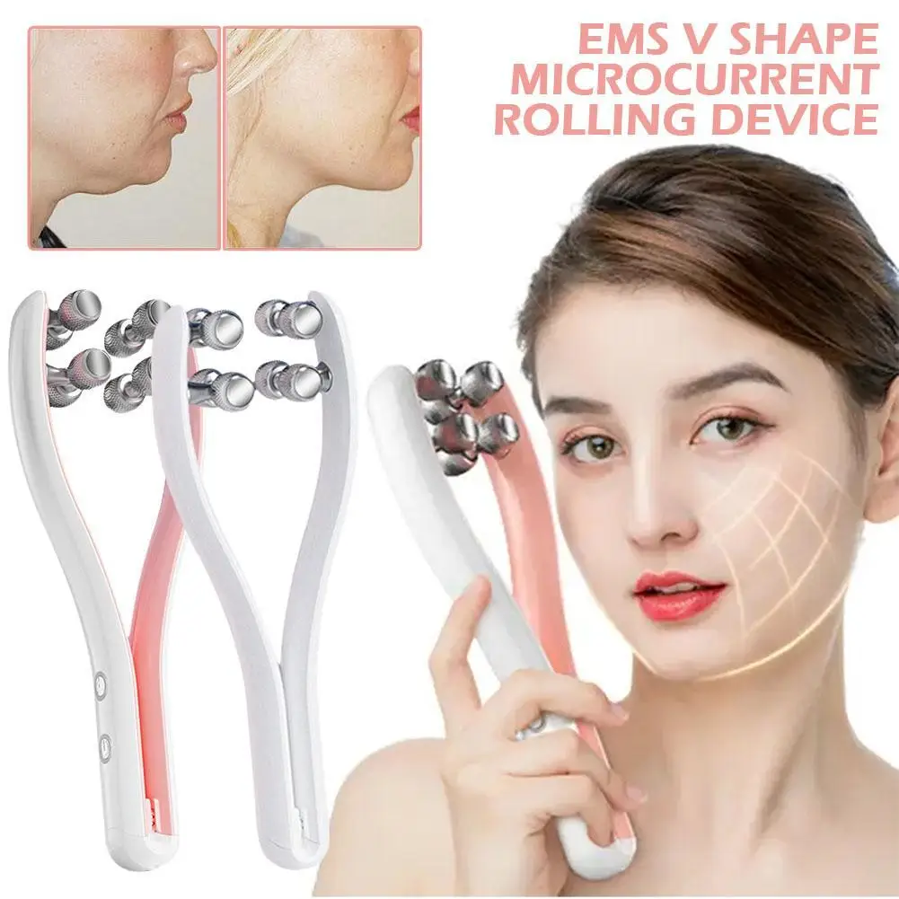 

Electric Facial Roller Massager Face Slimming Double Lift Up Tool Facial Face Chin Care Massage Shaped Belt Skin V Shape Lifting