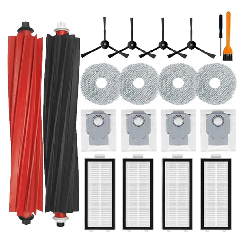 20 PCS Vacuum Cleaner Accessories For Roborock Qrevo Master Robot Main Side Brushes Mop Cloth Dust Bags Hepa Filters