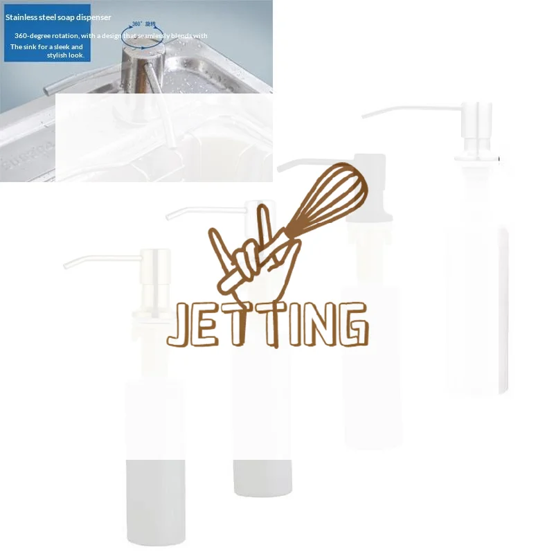 1Pcs Manually Pressing Soap Lotion Dispenser 350ml Stainless Steel Sink Soap Dispenser Liquid Soap Bottle Kitchen Accessories