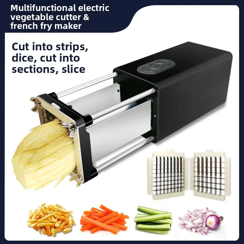 Home Multifunctional Electric French Fry Machine and Electric Vegetable Cutting Machine Can Be Commercially Used in Canteens