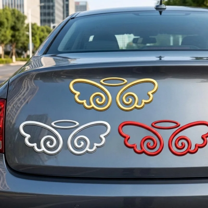 PVC 3D Angel Wings Car Decals Personalized Car Sticker Decorations Rear End Customization Accessories Auto Window Decals