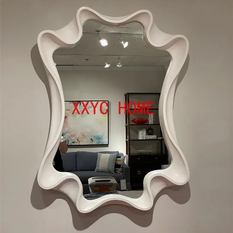 Irregular Living Room Mirror Aesthetic Makeup Frame Art Macrame Creative Mirror Luxury Dressing Miroir Mural Home Decoration