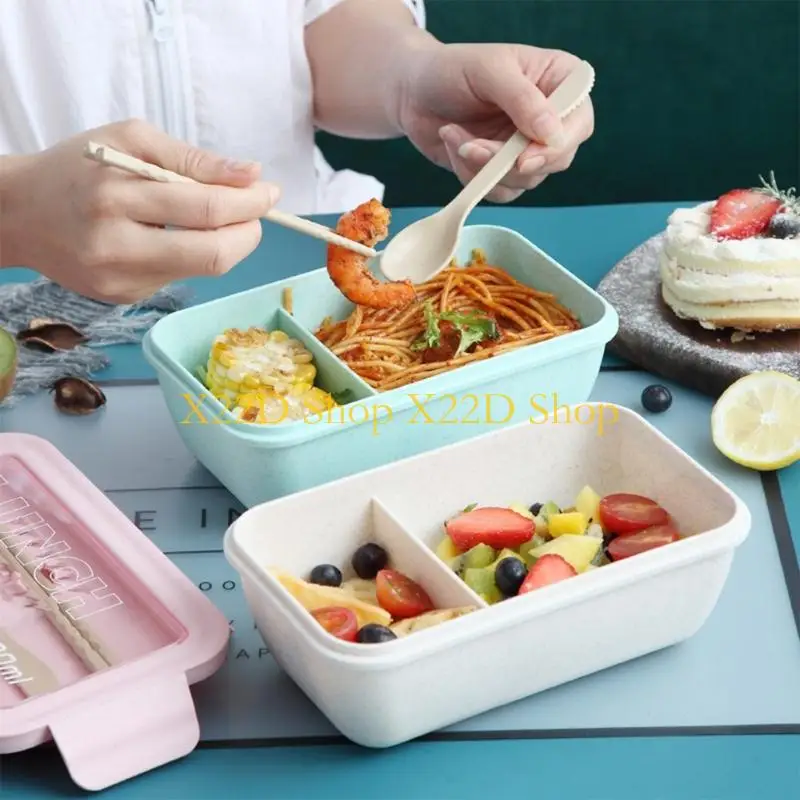 

X22D Wheat Straw Lunch Box With Integrated Phone Stand Stackable Meal Preparation Container For Commuting Meal Diets