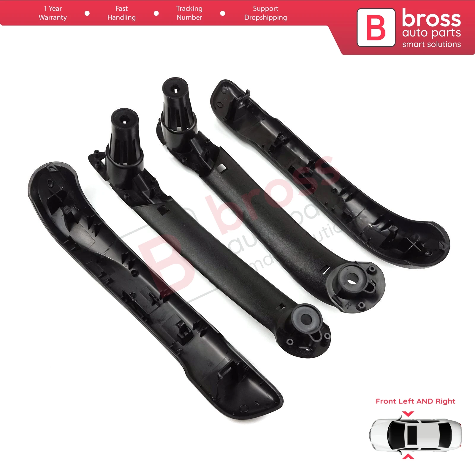 BDP1331 Front Inner Door Handle Grip Black Left Right for Renault Kangoo MK2 Citan W415 NV250 2007-2021 8200548971 8200548972