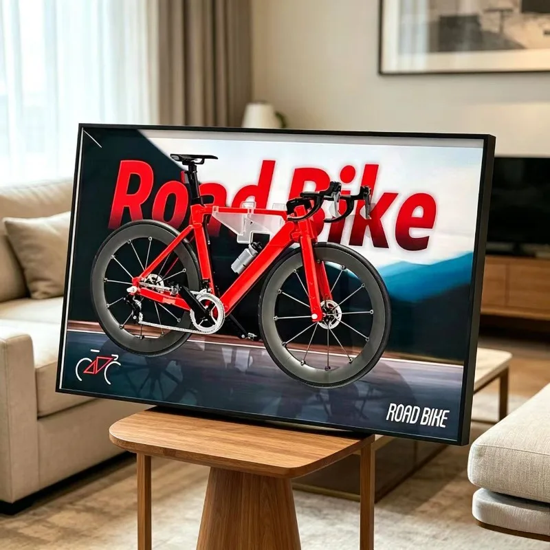 Wall Mount Display Frame For 11380 Racing Bike Building Model, Dust Cover Decor Frame, Only Frame No Model