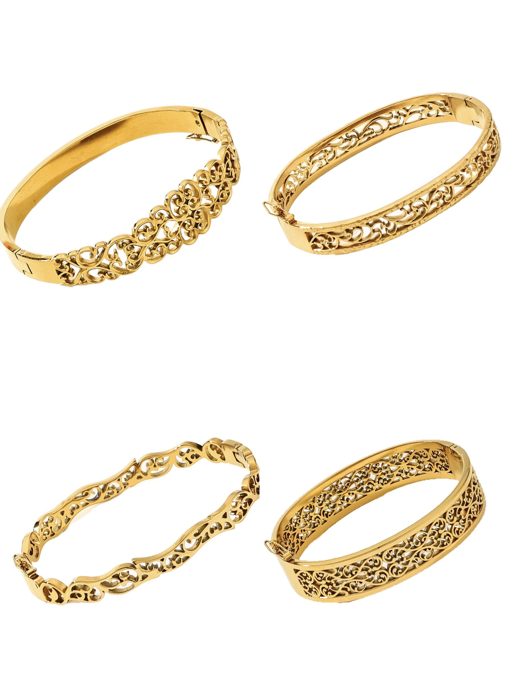 

2pcs Middle East Hot-selling Retro Pattern Hollow Cuff Bangles Dubai Wedding Chunky Bold Bracelets Rust-proof Women Men Jewelry