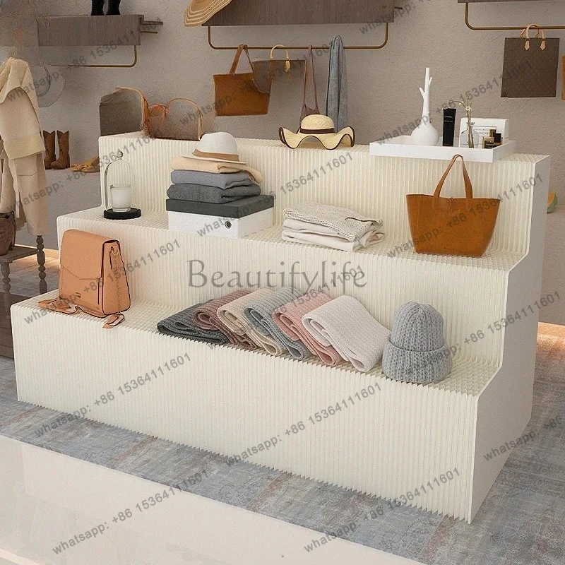high and low level ladder booth long display stand shopping mall window folding display rack