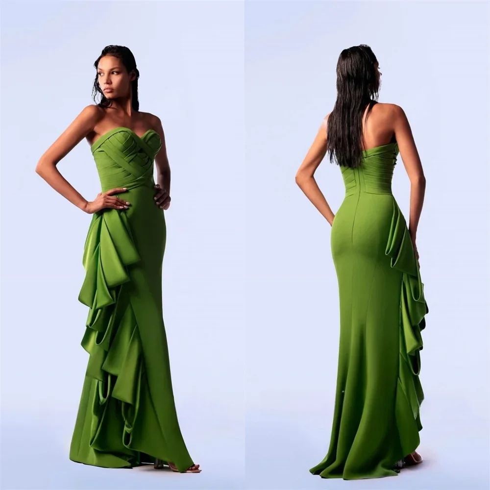 

Saudi Arabia Evening Dress Dearin Ye Sweetheart Mermaid Floor Length Open Back Skirts Ribbon Draped Bespoke Occasion Dresses For