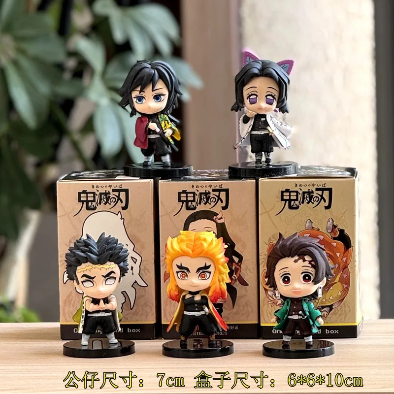 

5pcs Demon Slayer Blind Box Kimetsu Yaiba Figure Tomioka Giyuu Kamado Tanjirou Nezuko Figurine Anime Scene Action Figure Toys