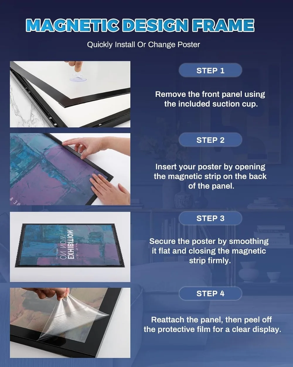 24x36 Inch LED Poster Frame, Backlit Movie Poster Frame Light Box, Wall Mounted, Aluminum, Magnetic Frame for Advertising Display view 5