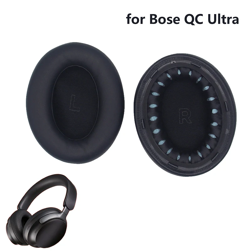 Bantalan telinga spons untuk Headphone, bantalan telinga spons pengurang kebisingan Qc Ultra, bantalan Headset, bantalan busa earpad