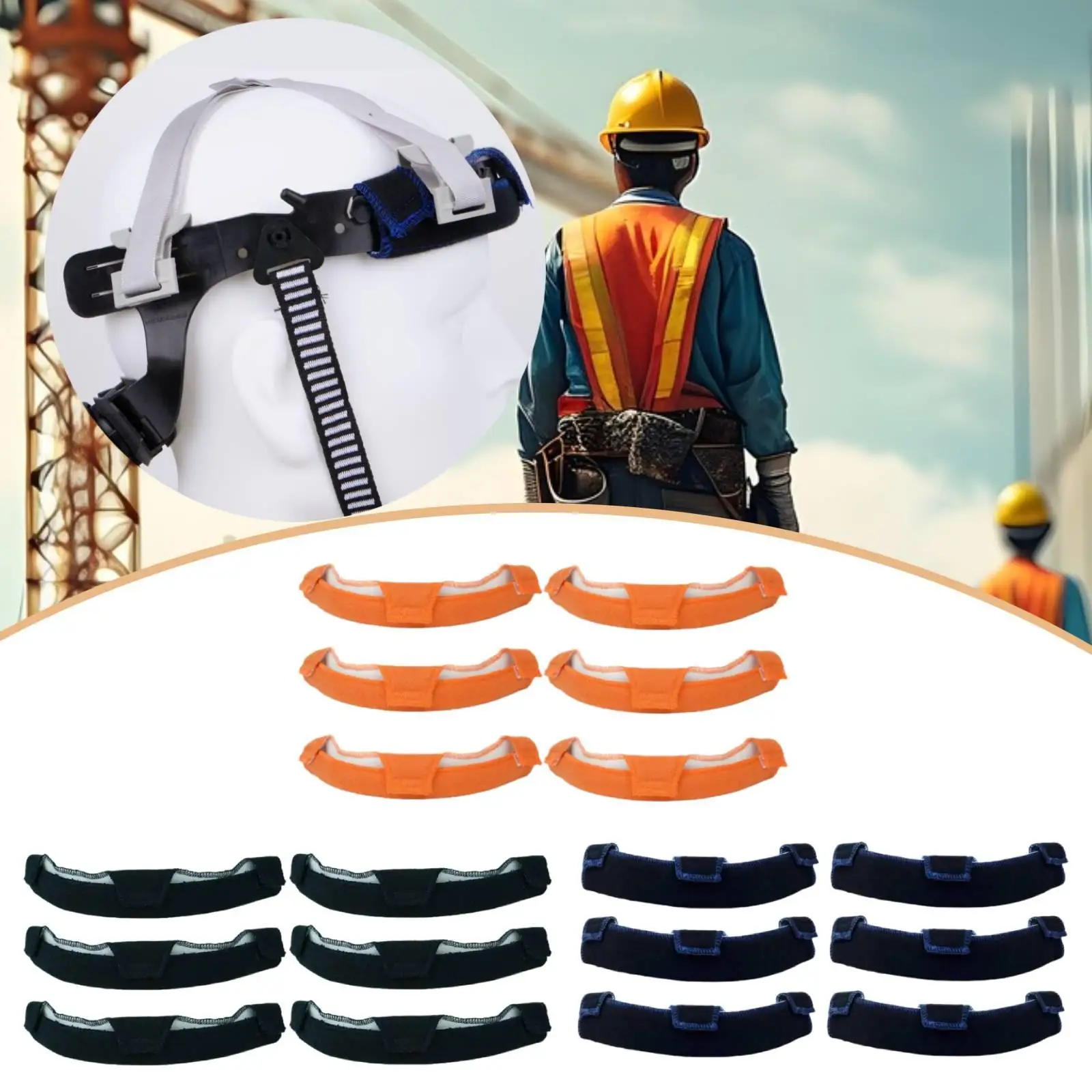 6x Hard Hats Sweatbands Hard Hats Liners Replacement for Helmet Comfortable Cushions Portable Helmet for Hardhat