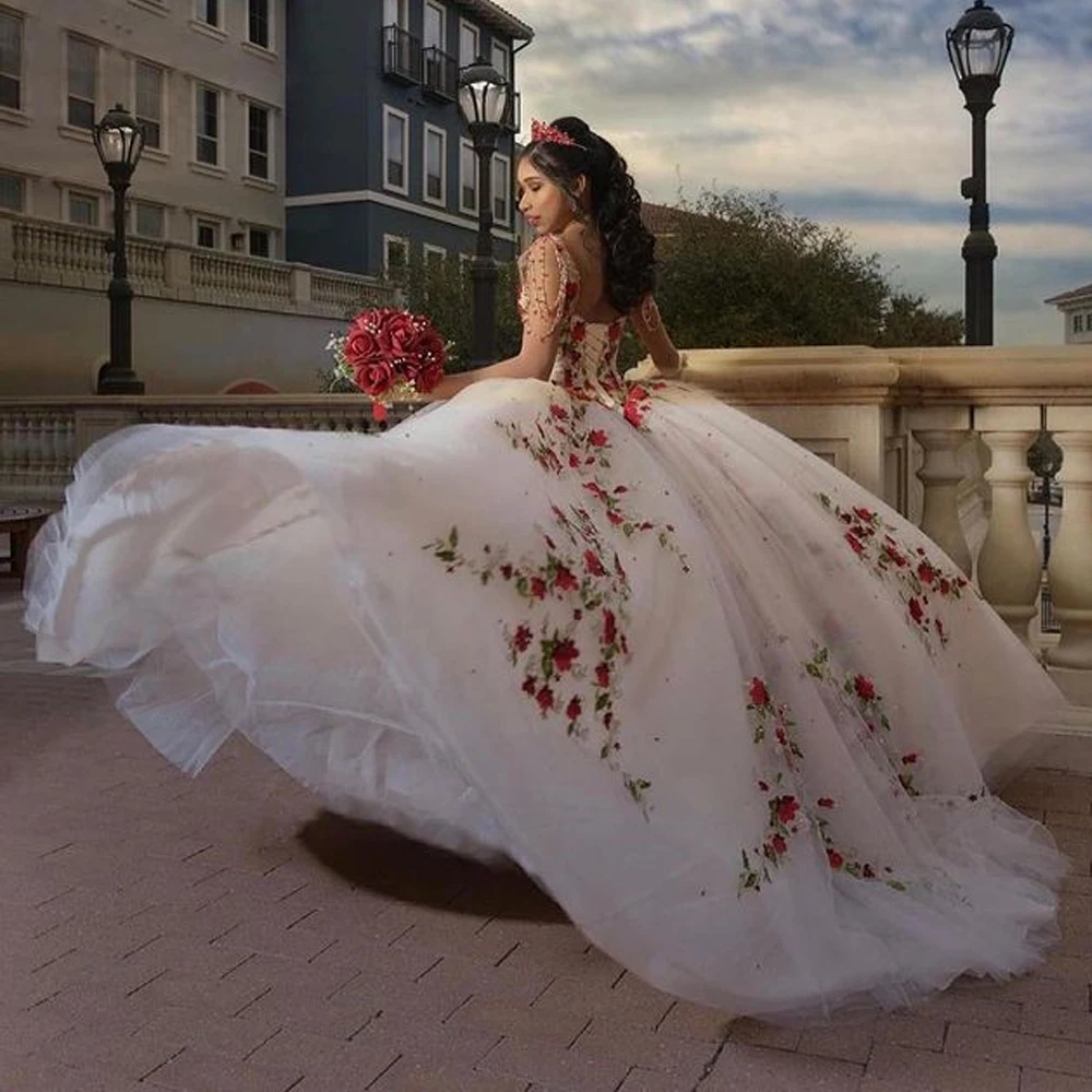 2022 ouro quinceanera vestidos vestido de baile querida apliques inchado doce 16 vestidos