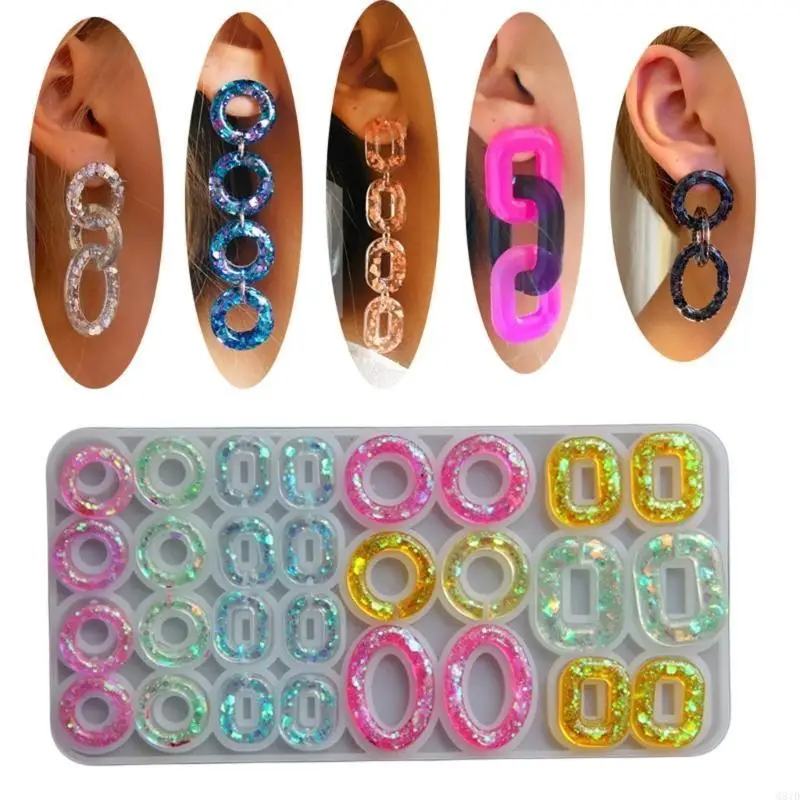 

Silicone Earrings Moulds Jewelry Pendant Moulds Suitable for Multi Circle Design