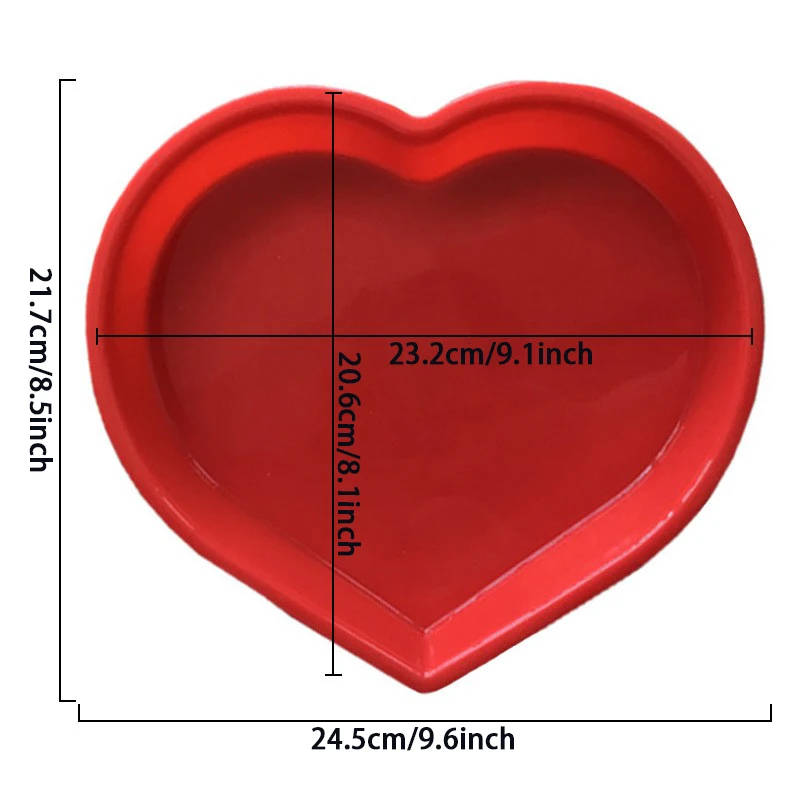 1pc 9 Inch Silicone Heart Shaped Cake Pan Mold Nonstick Heart Cake Mold DIY Heart Shaped Baking Pans for Cakes, Cake Baking