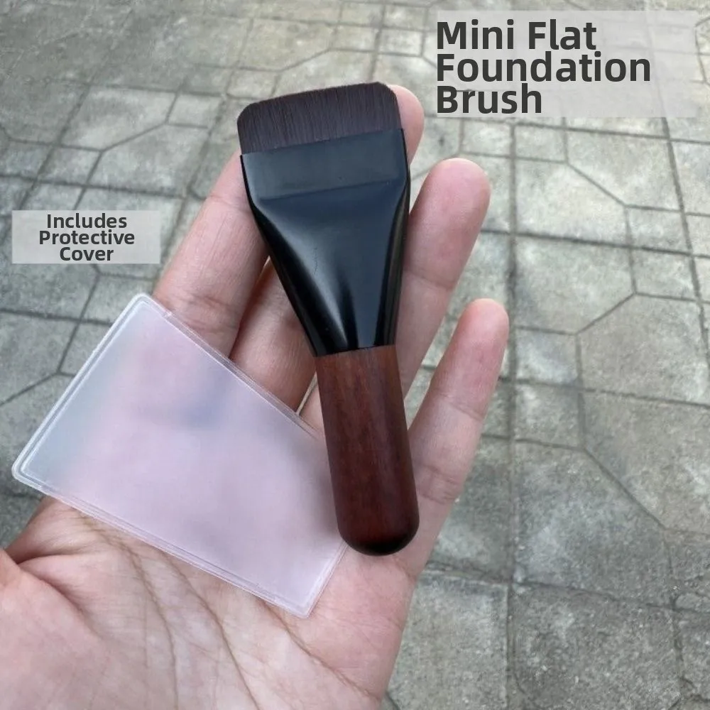 Creative Mini Foundation Brush Soft Bristle Fluffy Texture Face Contour Brush Portable Ultra-Thin Flat Top Foundation Brush