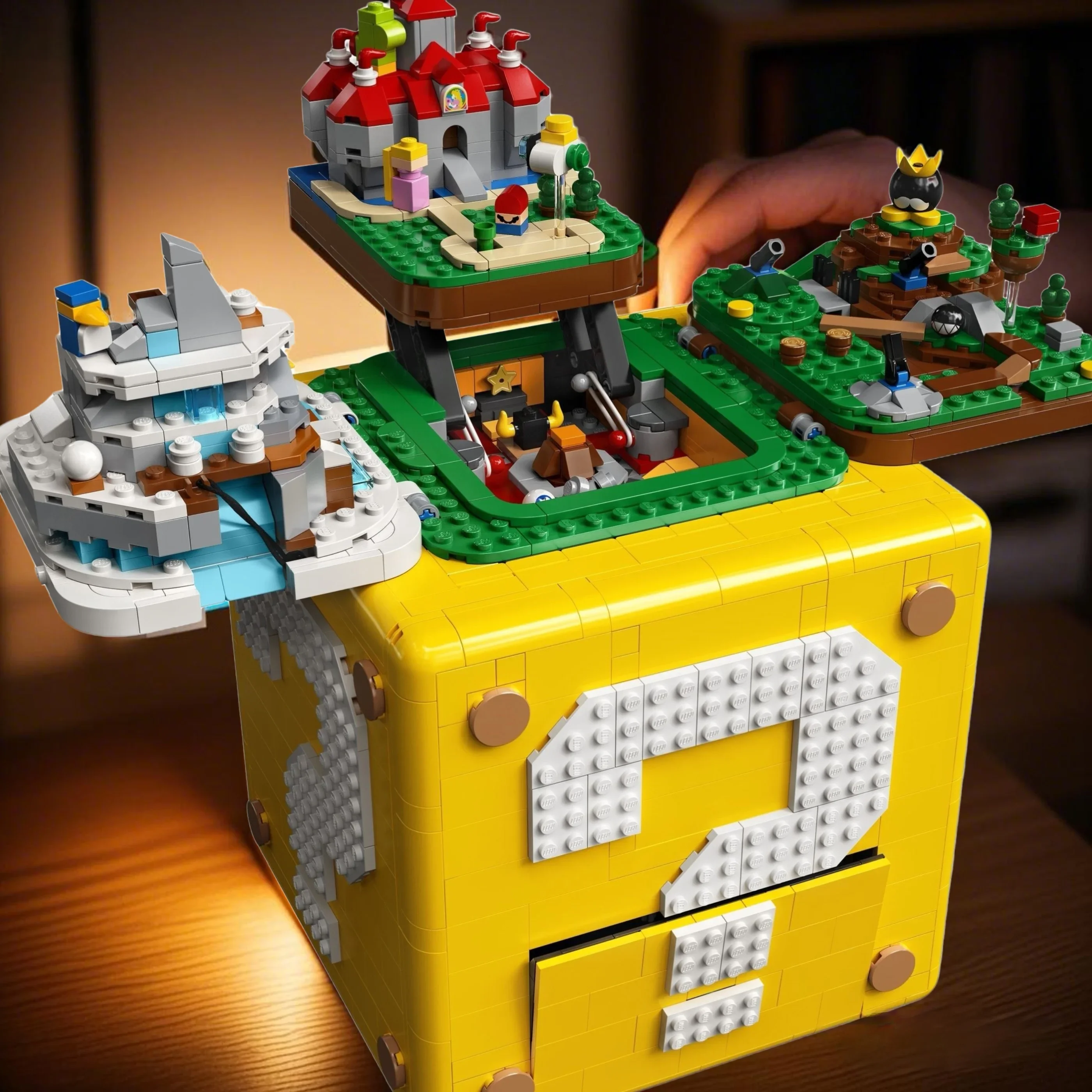 Super Mario 64 blocchi contrassegno delle domande compatibili con i regali del modello di gioco 71395, blocchi da costruzione, regali per la decorazione della casa