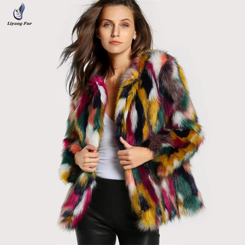 

Luxury New Fashion Style Faux Fur Coat Women Winter Warm Soft Faux Fur Jacket