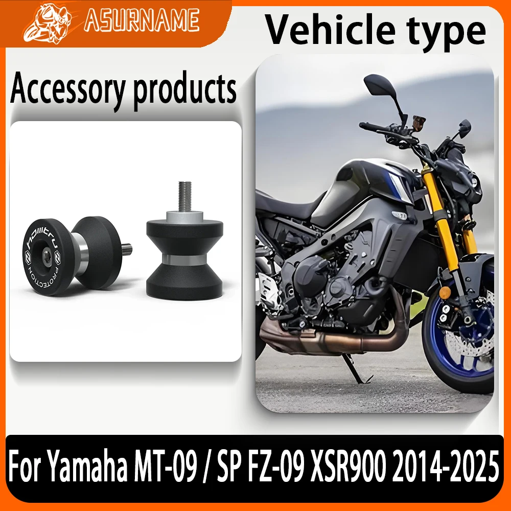 

For Yamaha MT-09 MT-09/SP FZ-09 XSR900 XSR 900 2014-2025 Paddock Stand Bobbins Motorcycle M6 Swingarm Spools Slider Accessories