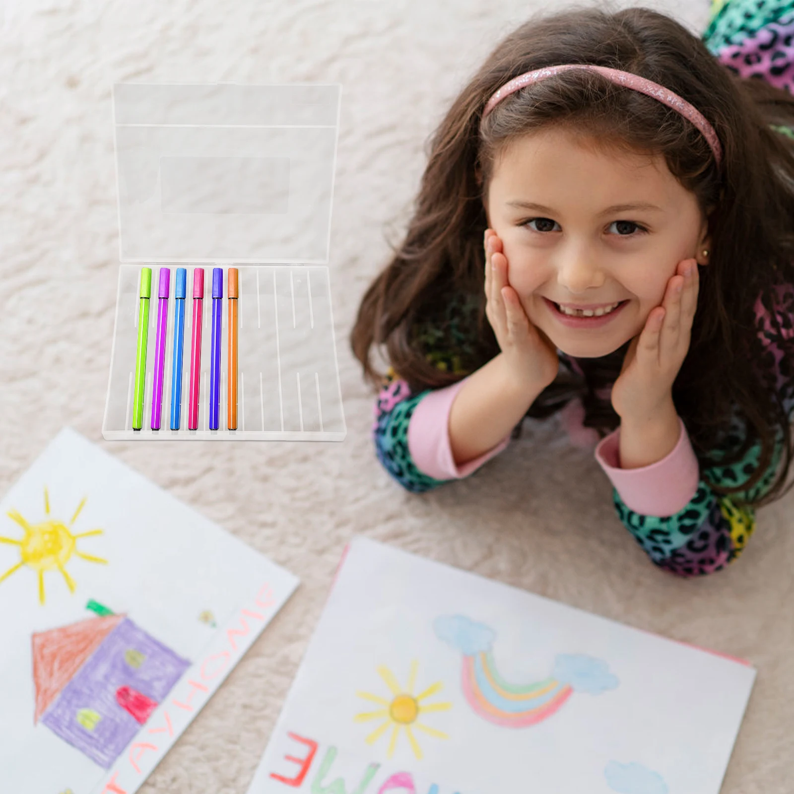 

Multi-Slot Pencil Case Hard Plastic Small Portable Pen Organizer Storage Box for Fountain Ballpoint Pens Writing Instruments Pen