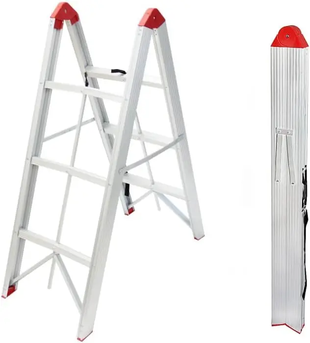 

Трехступенчатая складная компактная лестница, портативная алюминиевая А-образная складная стремянка с двумя передними ступенями, сертифицирована по стандарту EN131, грузоподъемность 330 фунтов
