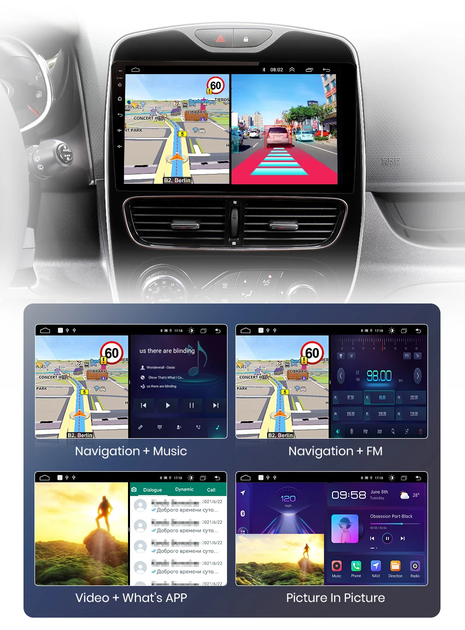 Junsun carplay android auto autoradio für renault clio 4 zoe 2016-2017 gps intelligente systeme stereo multimedia autoradio – Detail 26