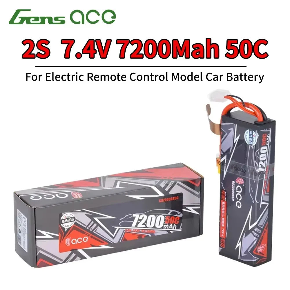 

RC Car Battery Gens ACE 2S 7.4V 7200Mah 50C LiPo Lithium Battery For RC Electric Remote Control Model Buggy Crawler Accessories