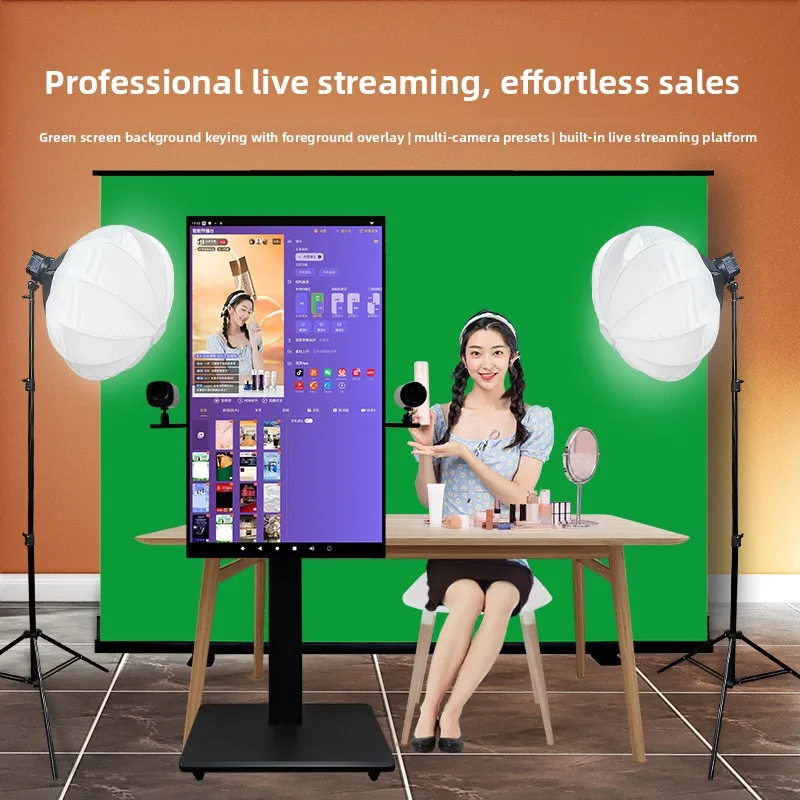 【Hot Sale】Douyin Green Screen Virtual Live Broadcast Machine, Large Screen Monitor, Live All-in-One Equipment, Factory Supply A1