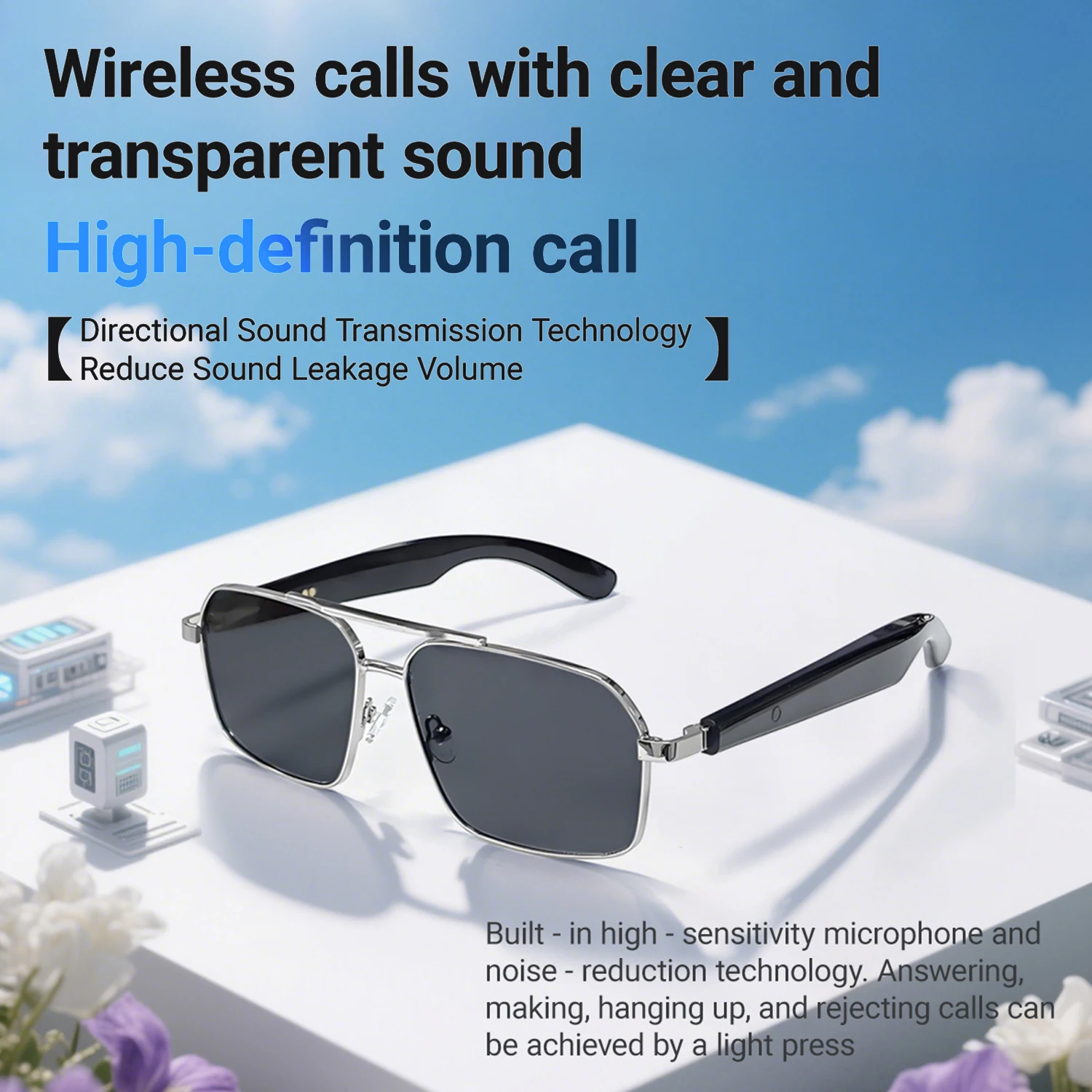 

LIGE AI Voice Bluetooth Call Smart Glasses UV Protection Cycling Mountain Climbing Travel Sport Intelligent Sunglasses Man Woman