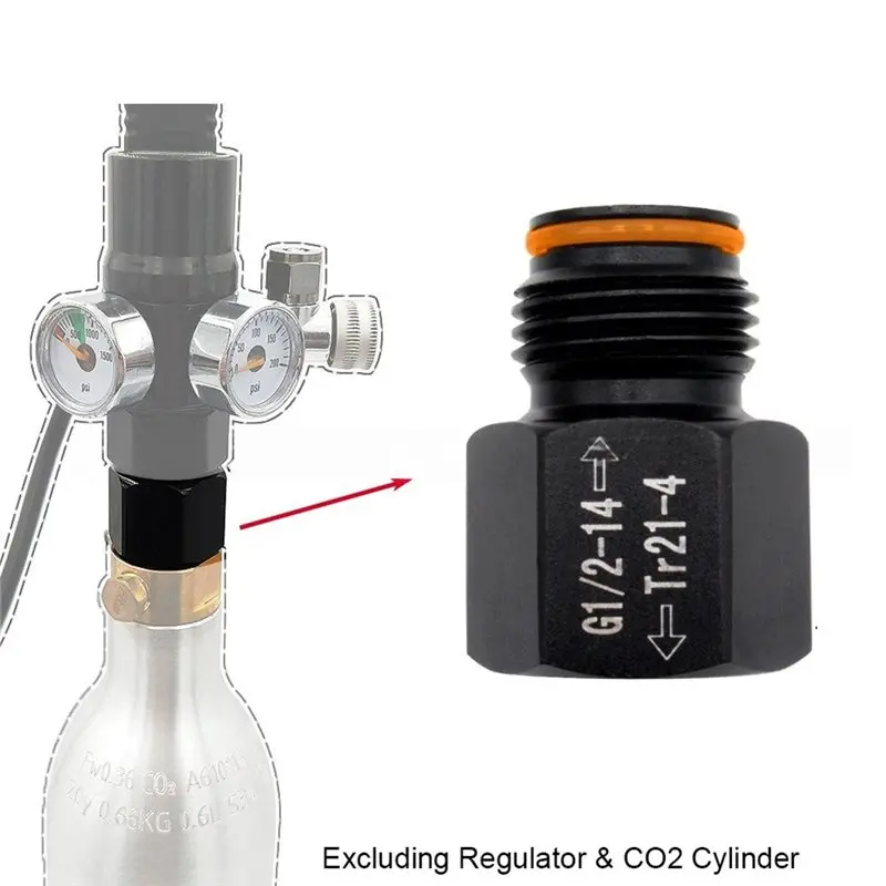 【Big Deal】Sodas For Maker Cylinder Regulator Adapter CO2 Converter Adaptor Female TR21-4 To Male G1/2-14 Connector