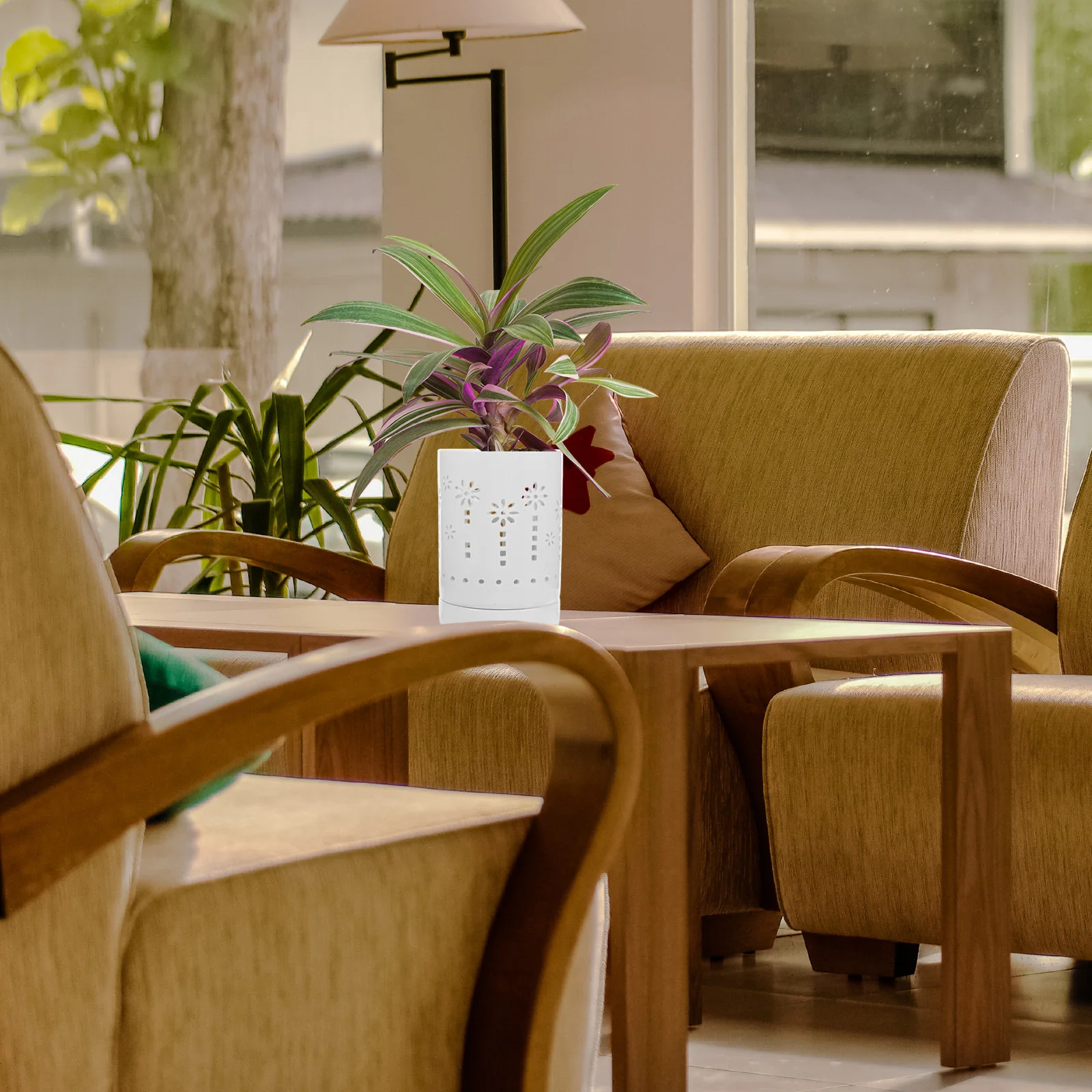 

Small Plastic Orchid Pot Breathable Slotted Planter for Indoor Office Garden Decorative Flower Container Flower Bucket Pail