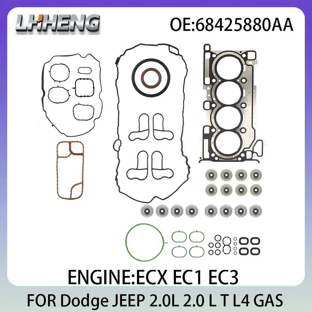 

Полный комплект прокладок деталей двигателя для Dodge Hornet Jeep Wrangler Grand Cherokee 2.0L 2.0 L T L4 GAS 68425880AA 18-25 ECX EC1 EC3